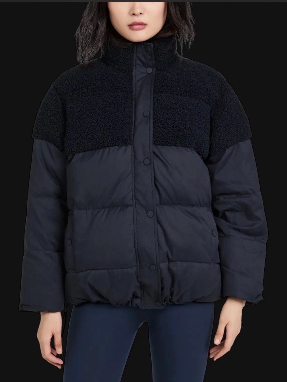Good American Sherpa Mi Cocoon Puffer Jacket